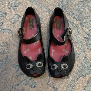Melissa Black Kids Shoes with Dog Design